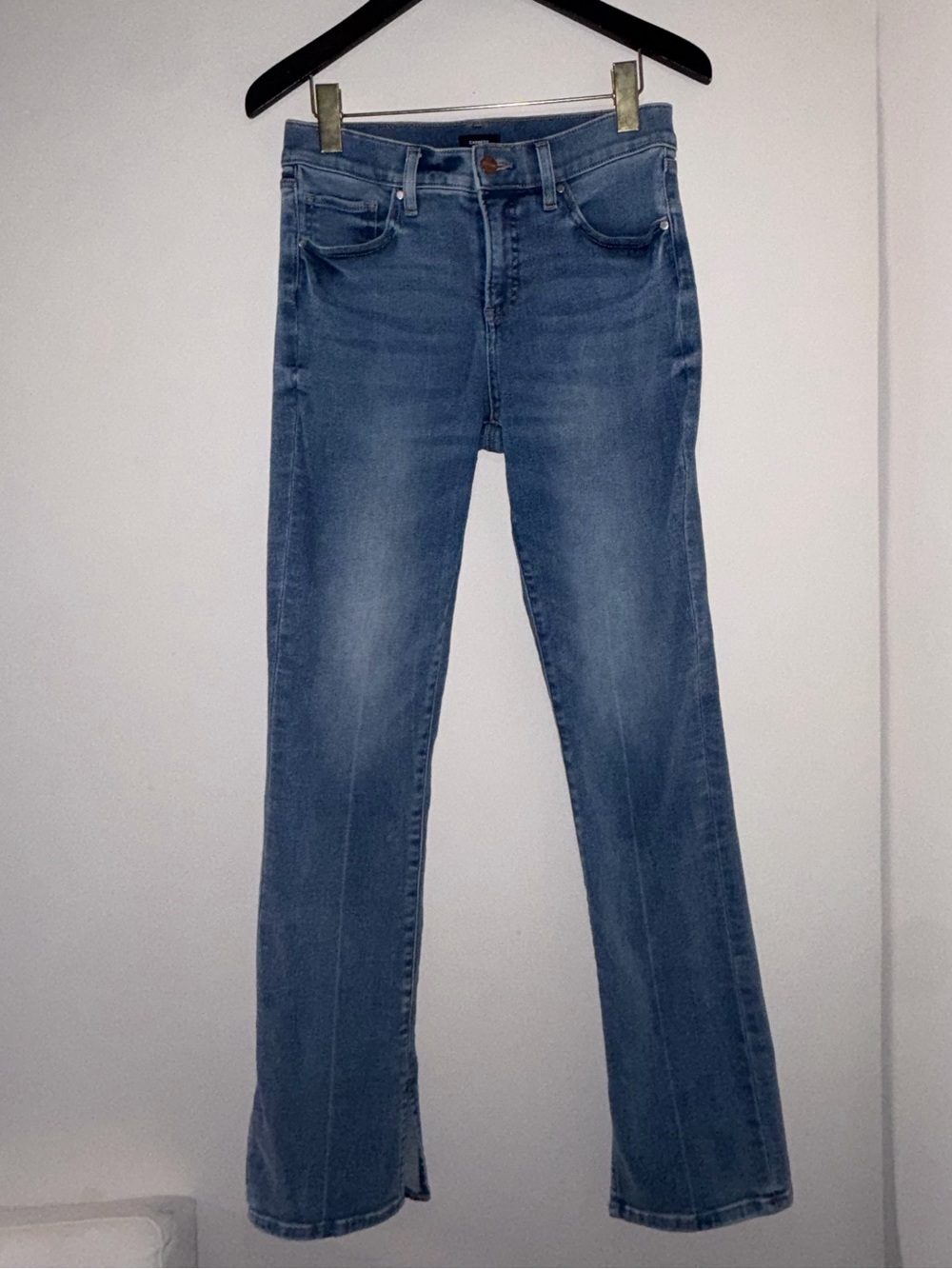 Express Women's Medium Blue Flared Jeans